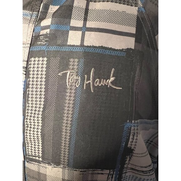 Tony, Hawk jacket medium plaid blue black hooded full-zip-pocket-under arm - Picture 7 of 16